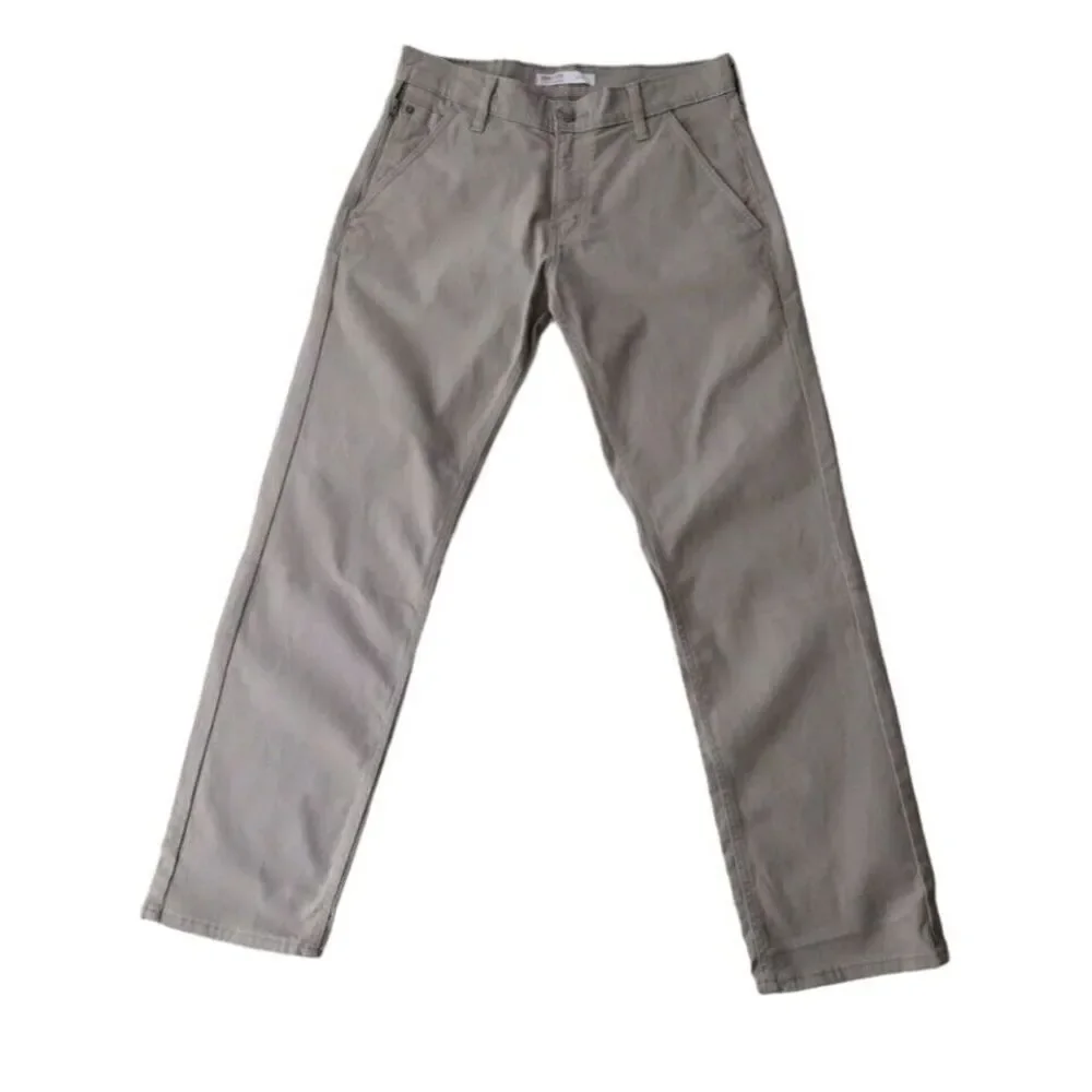 Levi's Jeans Men's 29X30 Tan Twill Stretch‎ Athletic Zip Pocket Straight Leg